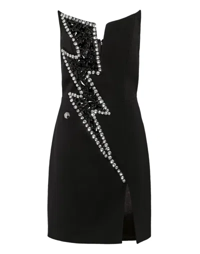 Philipp Plein Mini Dress Thunder In Black