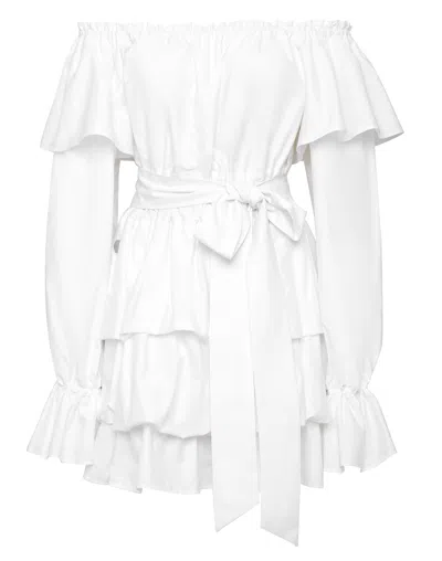 Philipp Plein Mini Dress In White