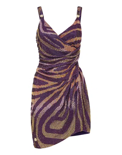 Philipp Plein Mini Dress With Crystals In Multi