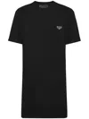 Philipp Plein Mini Iconic Round Neck T-shirt Dress In Schwarz