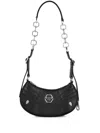 Philipp Plein Mini Leather Shoulder Bag In Black