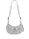 Philipp Plein Mini Leather Shoulder Bag In Silver