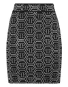 Philipp Plein Mini Skirt Monogram In Black