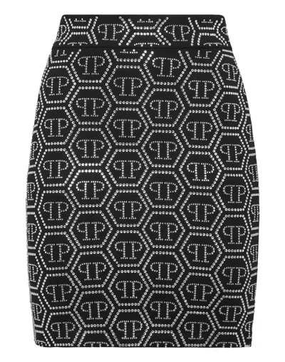 Philipp Plein Mini Skirt Monogram In Black