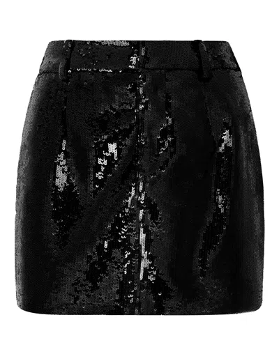 Philipp Plein Mini Skirt Paillettes In Black