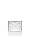 Philipp Plein Mirror Leather Cards Holder Monogram In Silver