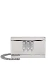 Philipp Plein Mirror Leather Clutch Bag In Silver