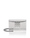 Philipp Plein Mirror Leather Clutch In Silver