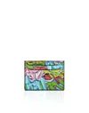 Philipp Plein Mirror Leather Credit Cards Holder Bombing Graffiti In Multi