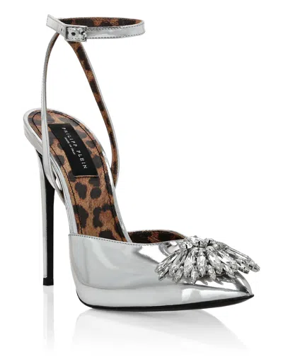 Philipp Plein Slingback-pumps Mit Kristallen In Silver
