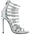 Philipp Plein Mirror Plein Skull Sandals In 银色