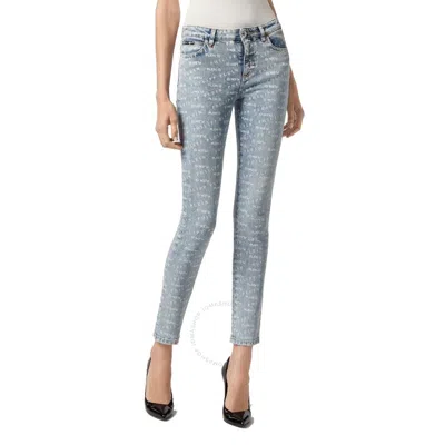 Philipp Plein Miss Slim Fit All Over Pp In Neutral