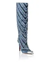 Philipp Plein Mix Denim High Boots Hi-heels In Multi