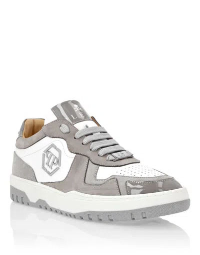 Philipp Plein Mix Leather Lo-top Sneakers In Multi