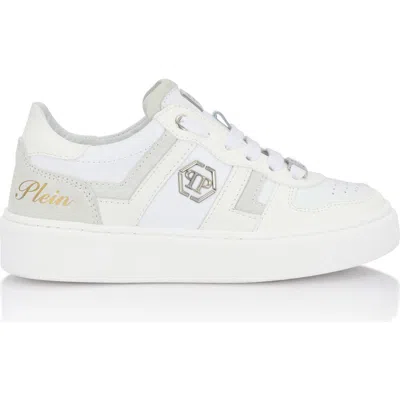 Philipp Plein Kids'  Mix Materials Low-top Sneakers Boy In White