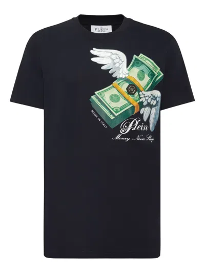 Philipp Plein Money Winged Print T-shirt In Black