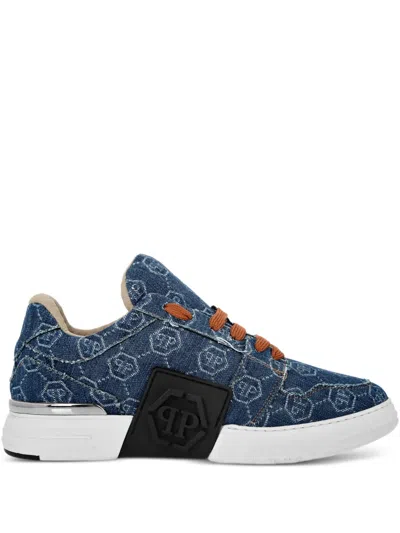 Philipp Plein Monogam Sneakers In Blue