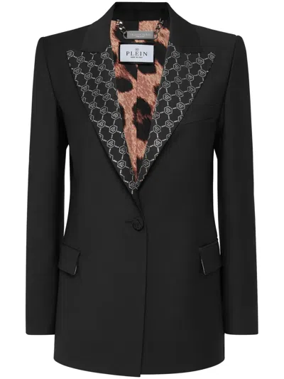 Philipp Plein Monogram Blazer In Black