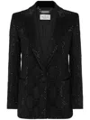Philipp Plein Wool Boxy Blazer Strass Monogram In Schwarz