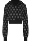 Philipp Plein Monogram Cropped Hoodie In Schwarz