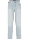 Philipp Plein Monogram Crystal-embellished Jeans In Blue