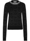 Philipp Plein Kristallverzierter Pullover Mit Monogramm In Schwarz