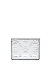 Philipp Plein Monogram-debossed Leather Cardholder In Silver
