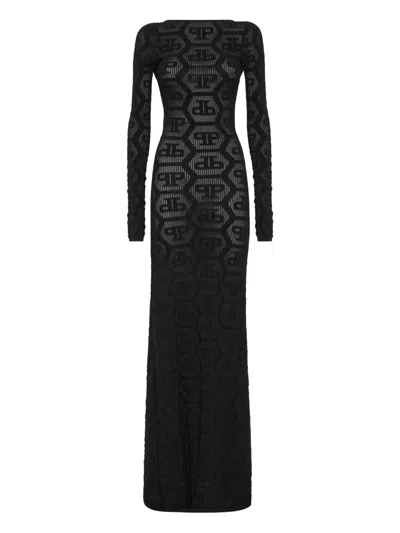 Philipp Plein Monogram Dress In Black