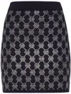 Philipp Plein Monogram-embellished Knitted Mini Skirt In Blue
