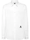 Philipp Plein Shirt Sugar Daddy Cut Ls Monogram Strass Monogram Strass In 白色