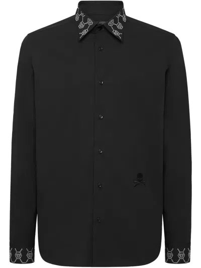 PHILIPP PLEIN MONOGRAM-EMBELLISHED SHIRT