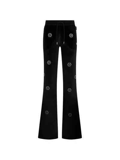 Philipp Plein Monogram-embellished Track Pants In Black