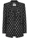 Philipp Plein Monogram-embellished Wool Blazer In Black