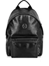 Philipp Plein Monogram-embossed Backpack In Black