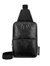 Philipp Plein Monogram-embossed Crossbody Bag In Black
