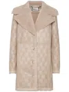 Philipp Plein Monogram-embossed Shearling Coat In Neutrals