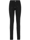 Philipp Plein Monogram High-waisted Jegging Trousers In Black