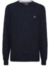 Philipp Plein Monogram-jacquard Sweater In Blue