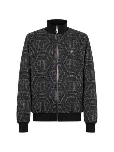 Philipp Plein Monogram-jacquard Tracksuit Jacket In Multi