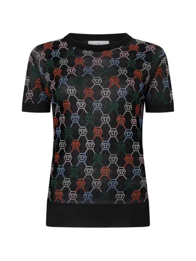 Philipp Plein Monogram Knit T-shirt In Multi