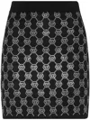 Philipp Plein Monogram-embellished Knitted Mini Skirt In Black