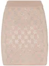Philipp Plein Knitted Strass Mini Skirt Monogram In Neutrals
