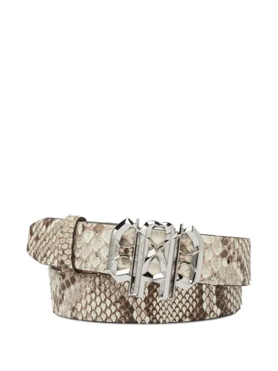Philipp Plein Monogram Leather Belt In Brown