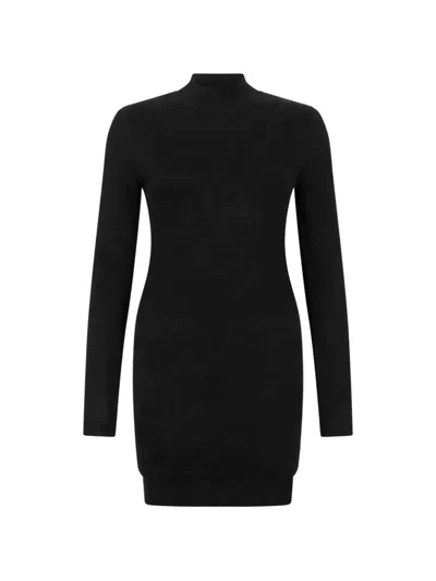 Philipp Plein Monogram Long-sleeve Mini Dress In Black