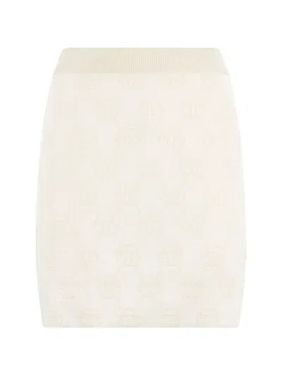 Philipp Plein Monogram Mini Skirt In Neutral