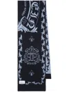 Philipp Plein Monogram-motif Merino Scarf In Blue
