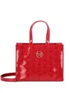 Philipp Plein Monogram Patent Tote Bag In Rot