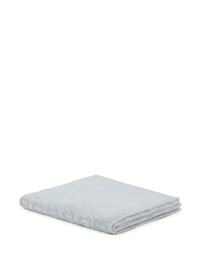 Philipp Plein Monogram-pattern Bath Towel In Gray