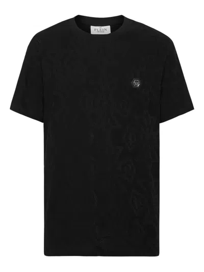 Philipp Plein Cotton Jersey T-shirt With Logo Print In Black