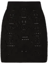 Philipp Plein Monogram-pattern Knitted Miniskirt In Black